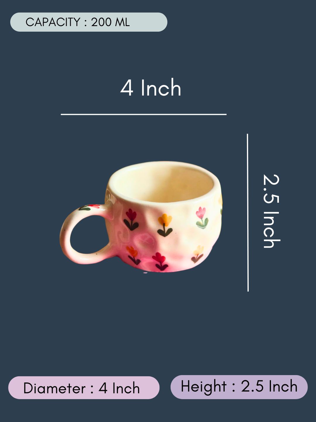Tulip Floral Mug with size & fit