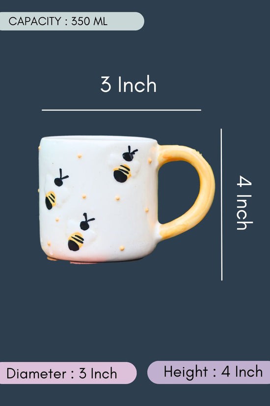 Irregular Ceramic Bee - Mug with size & fit