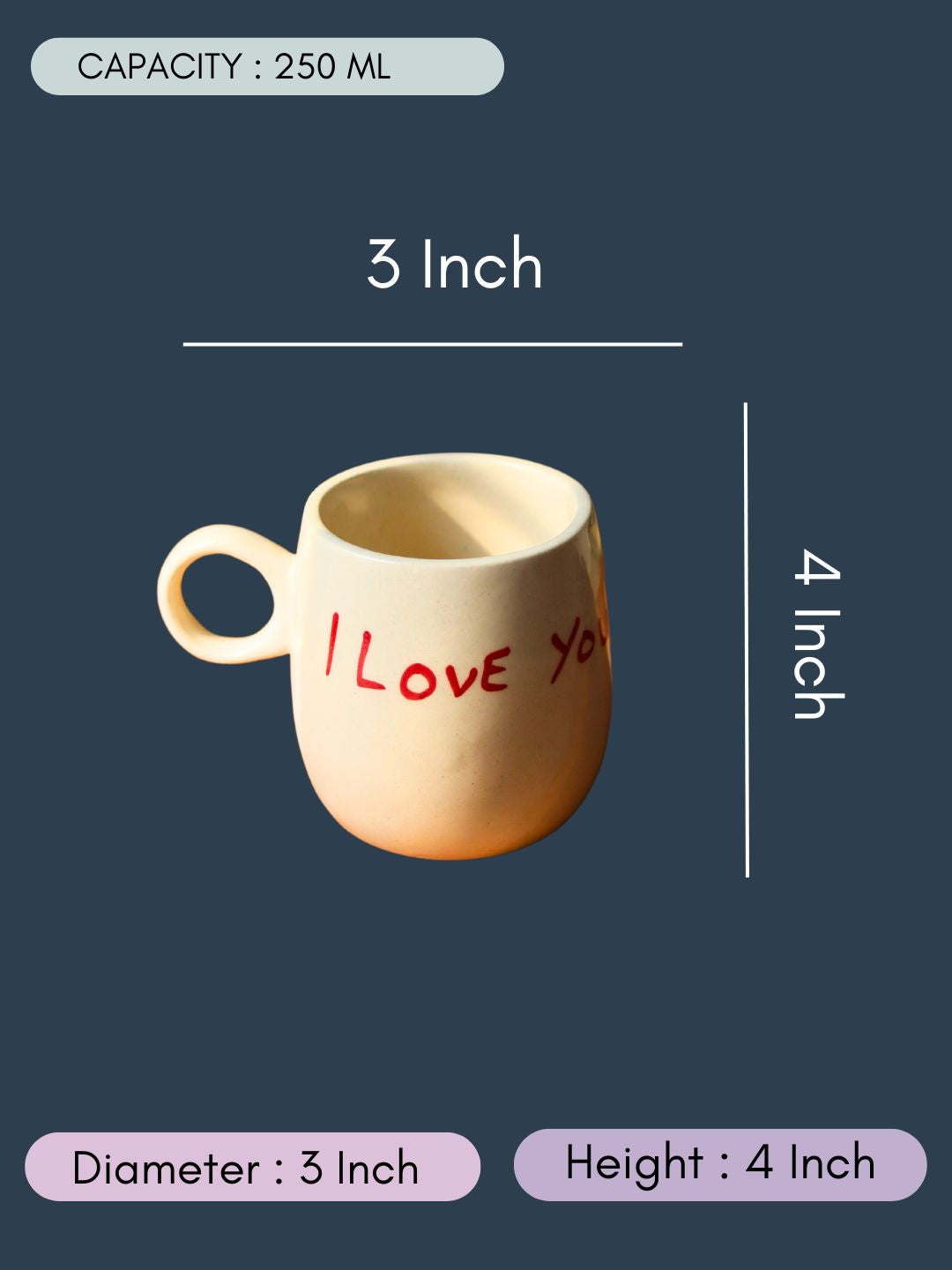 I Love You Mug with size & fit