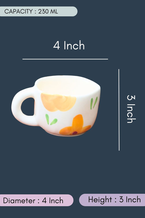Floral Bloom Cup & Saucer with size & fit