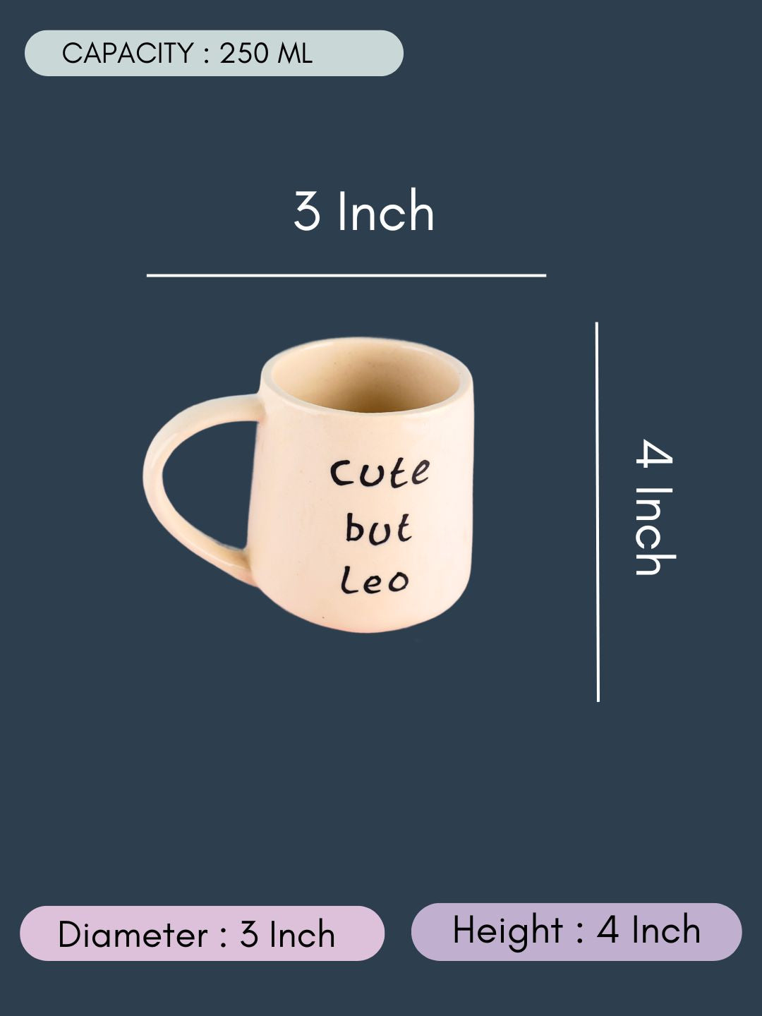 Cute But Leo Mug with size & fit