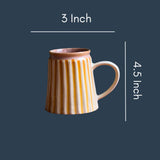 Striped Yellow Beer Mug with size & fit