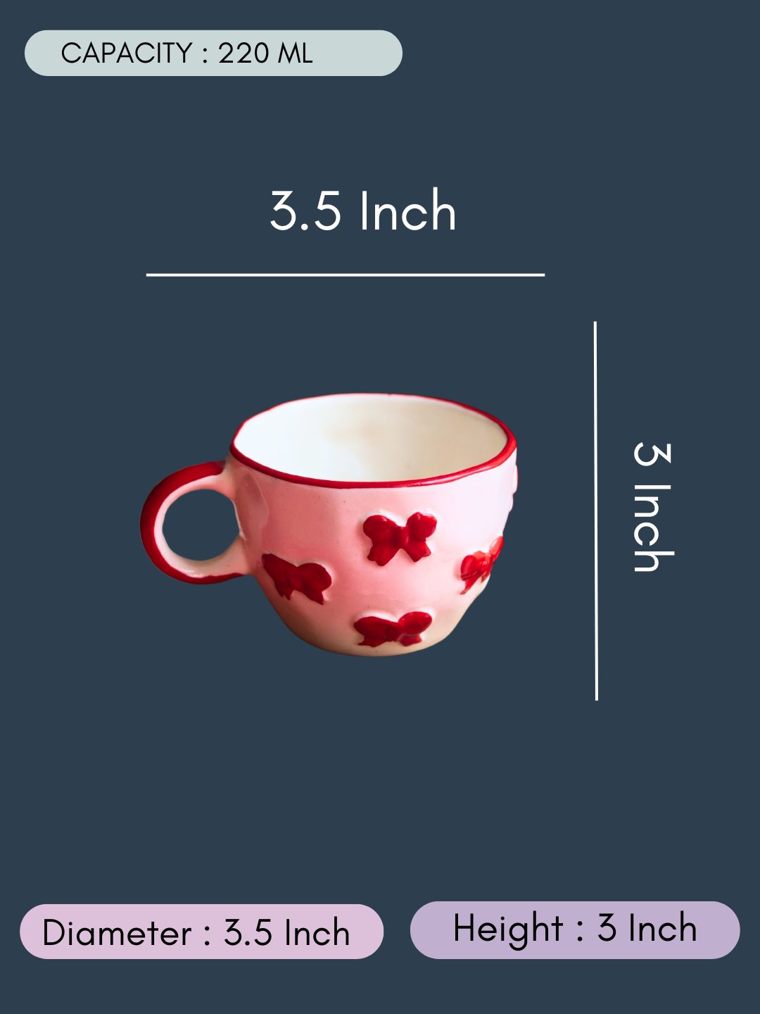 Bow Mug with size & fit