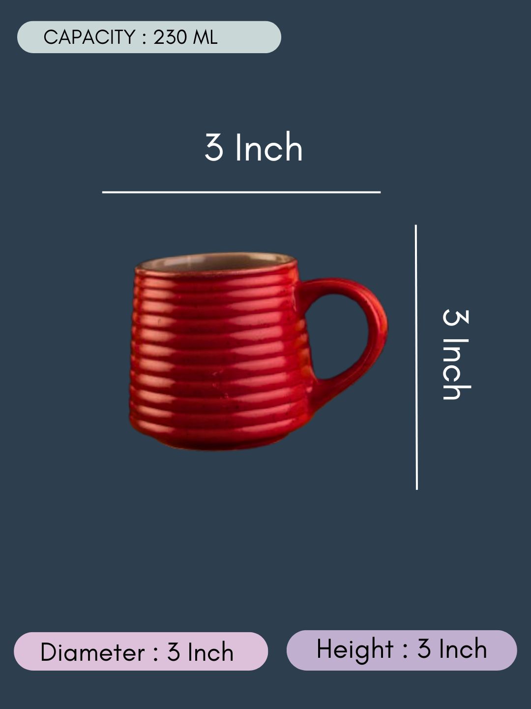 Hot Red Mug with size & fit