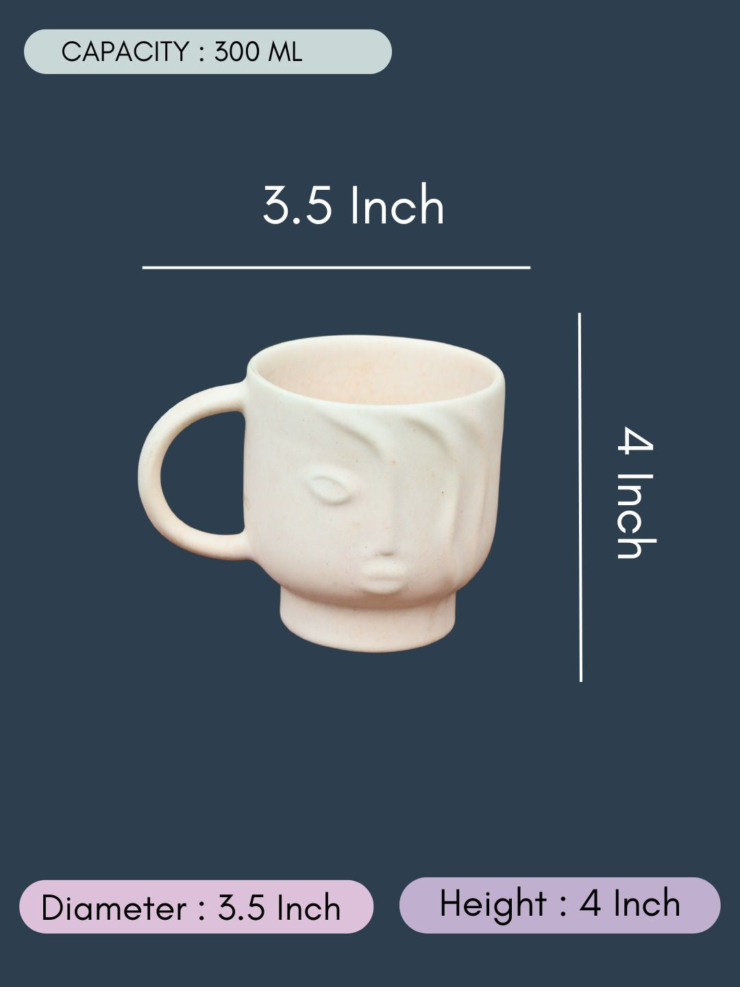 Abstract Face Mug with size & fit