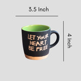 Let Your Heart Be Free Mug - Black with size & fit