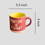 Every Day is a Start Mug with size & fit