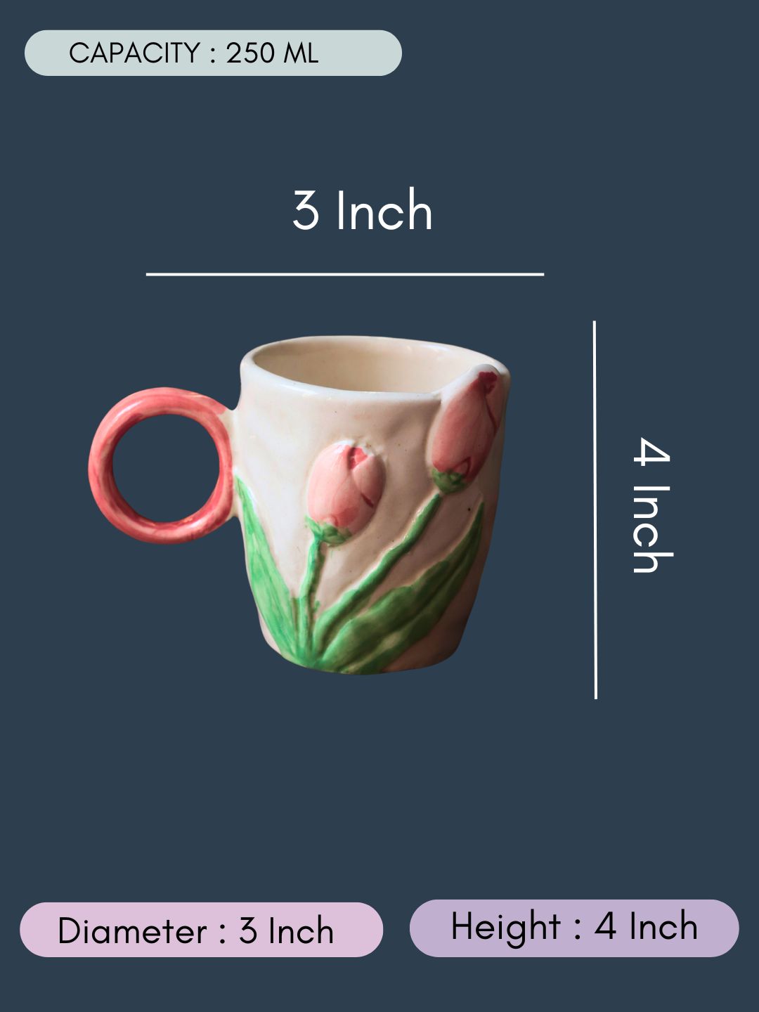 Tulip Engraved Mug with size & Fit