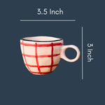 Red Checks Mug with Size & fit