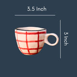 Red Checks Mug with Size & fit