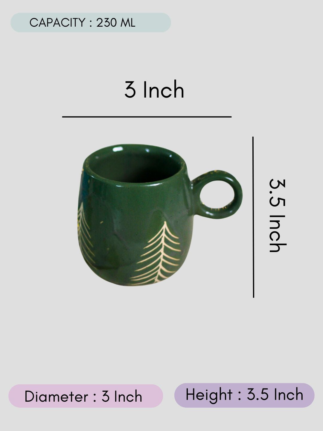 Christmas Tree Cuddle Mug- Green with size & fit