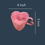 Dusty Pink Heart Shaped Mug with size & fit