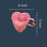 Dusty Pink Heart Shaped Mug with size & fit