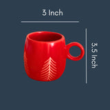 Christmas Tree Cuddle Mug- Red with size & fit