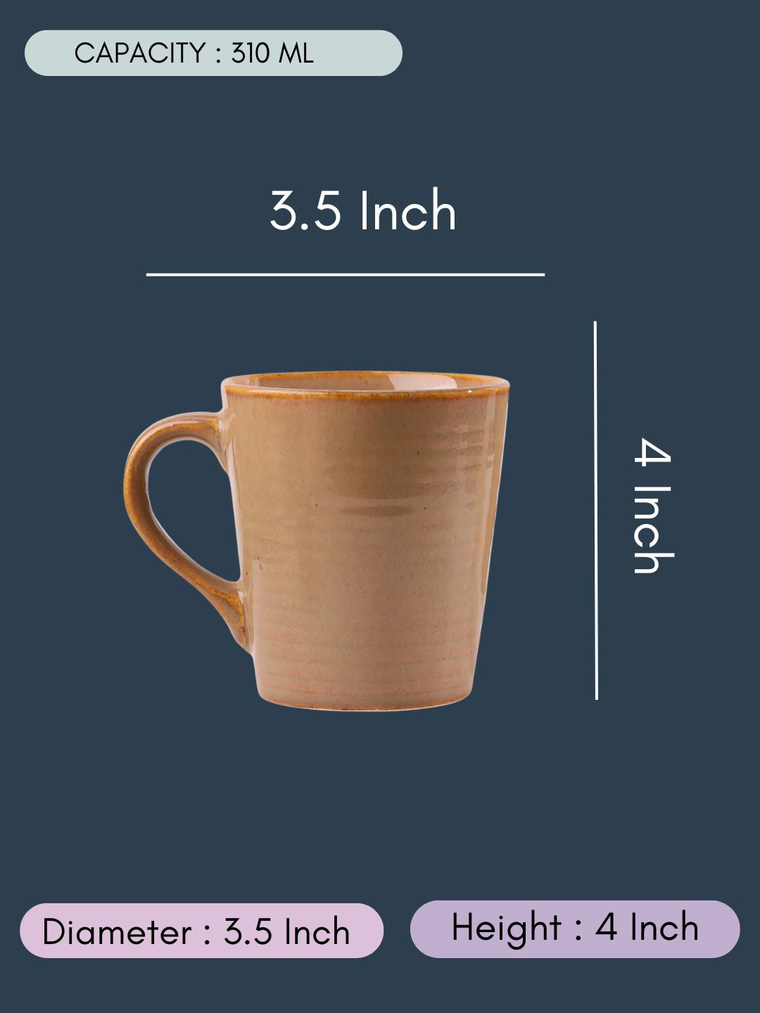 Basic Cream Coffee Mug with size & fit