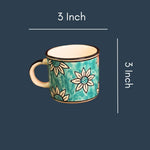 Teal Daisy Mugs with size & fit