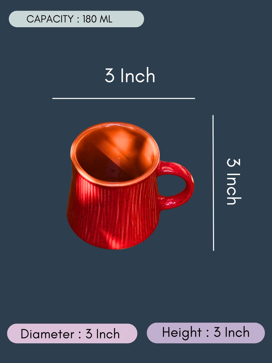 Red Etching Chai Cup with size & fit