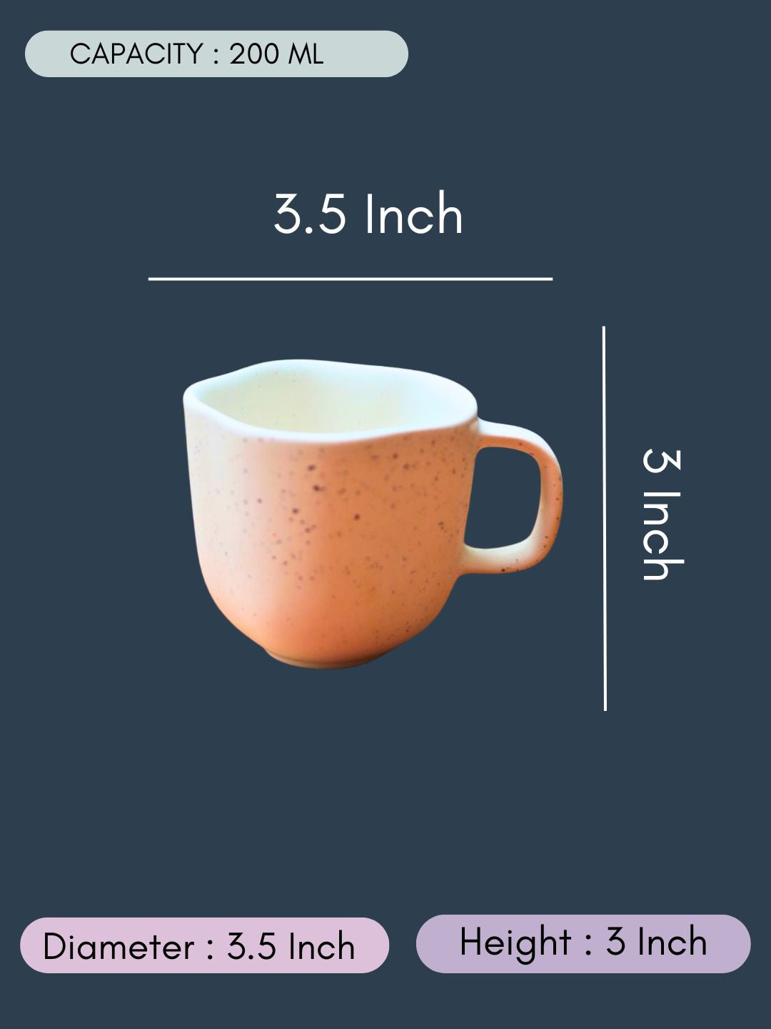 Misfit Mug - White with size & fit