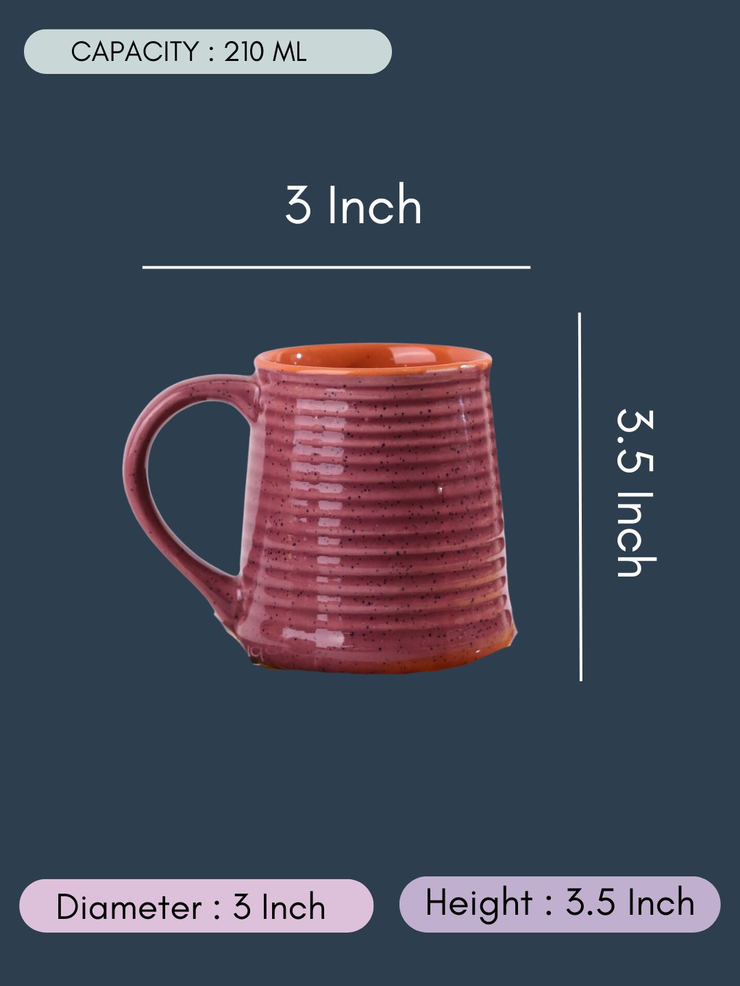 Lavender Coffee Mug with size & fit