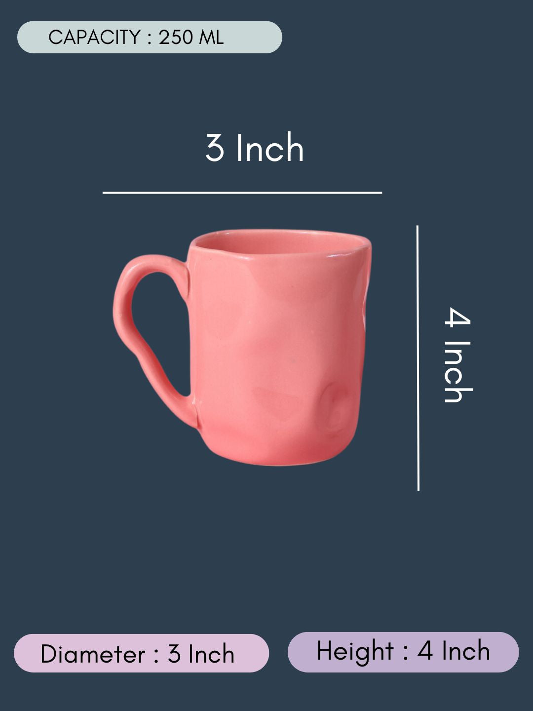 Pink Wavy Mug with size & fit