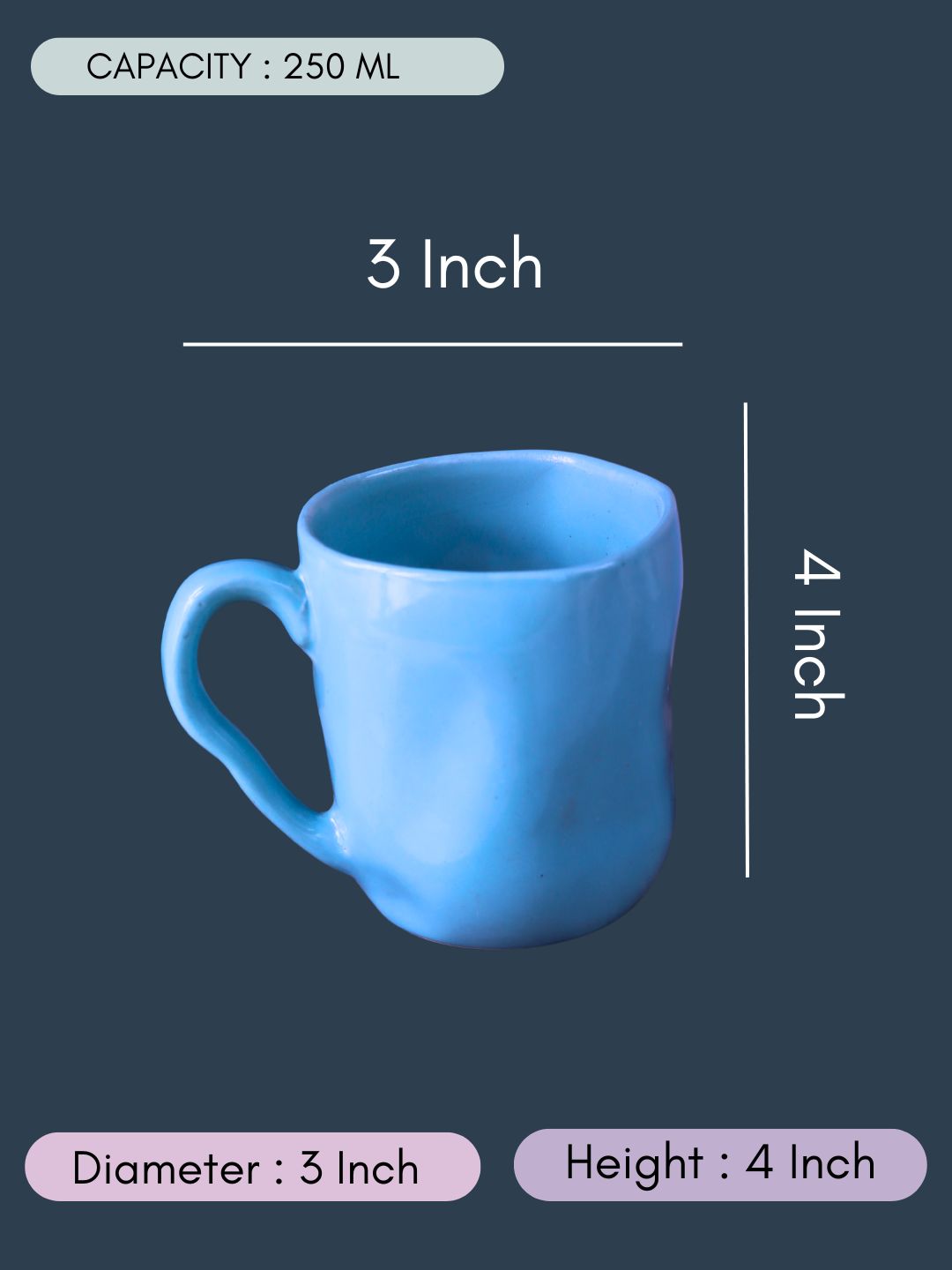 Turquoise Wavy Mug with size & fit