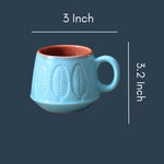 Blue Serene Leaf Coffee Mug with size & fit