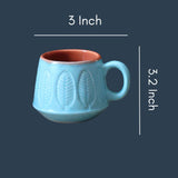 Blue Serene Leaf Coffee Mug with size & fit