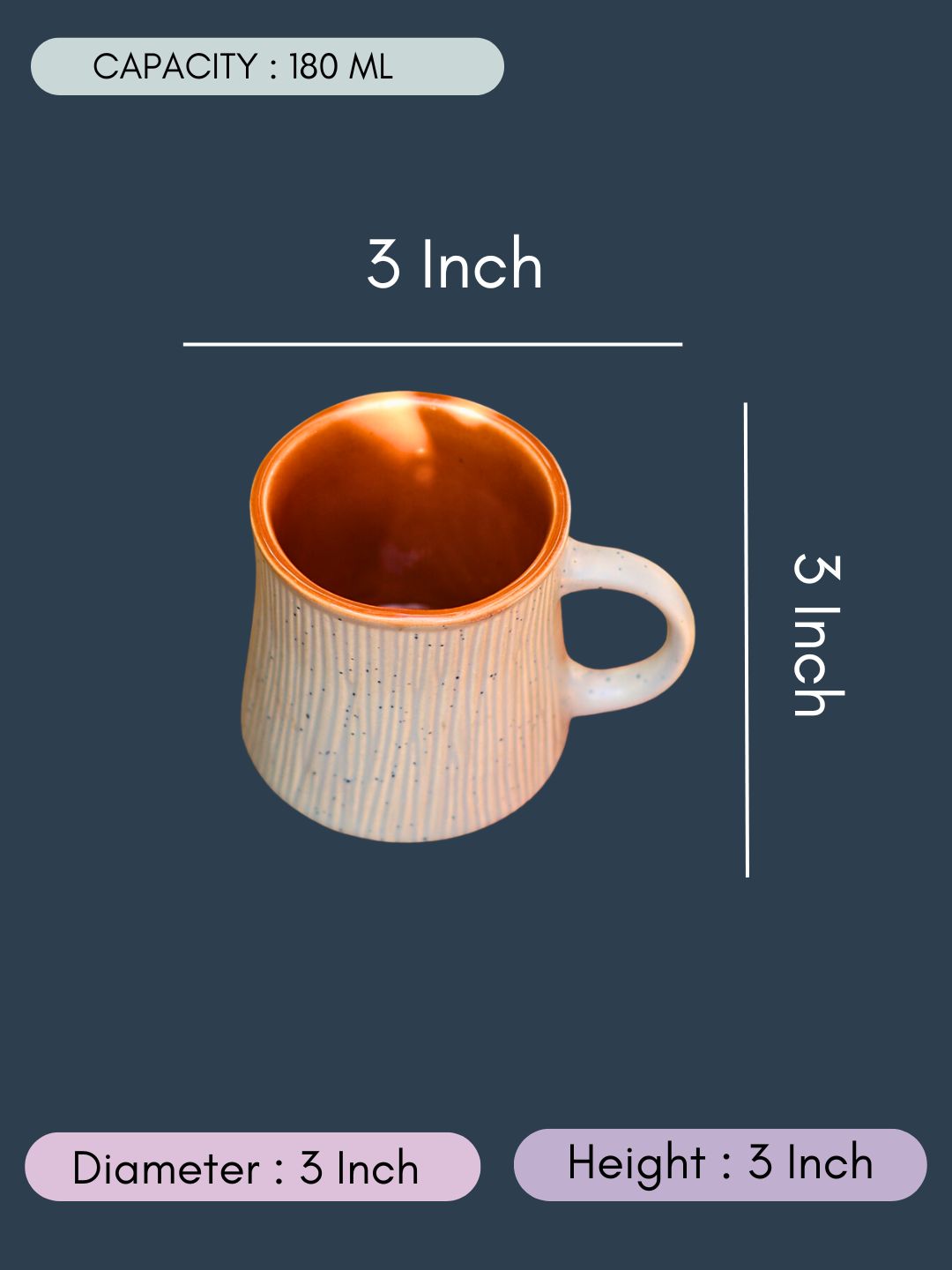 Grey Etching Chai Cup with size & fit