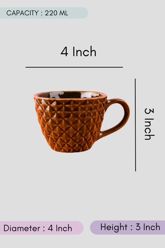 Charcoal Diamond Mug with size & fit