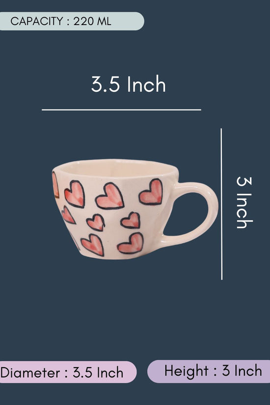 Pink Heart Mug with size & fit