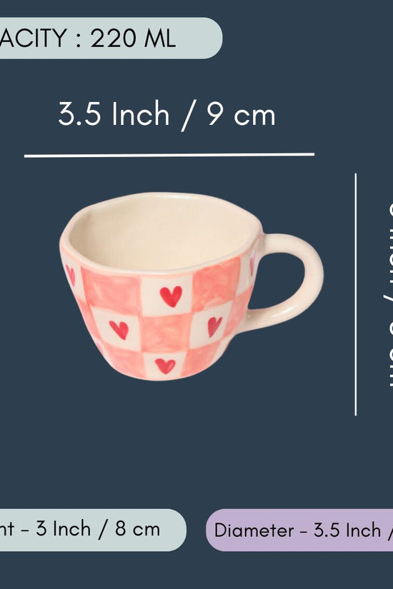 Chequered Heart Mug in a Gift Box