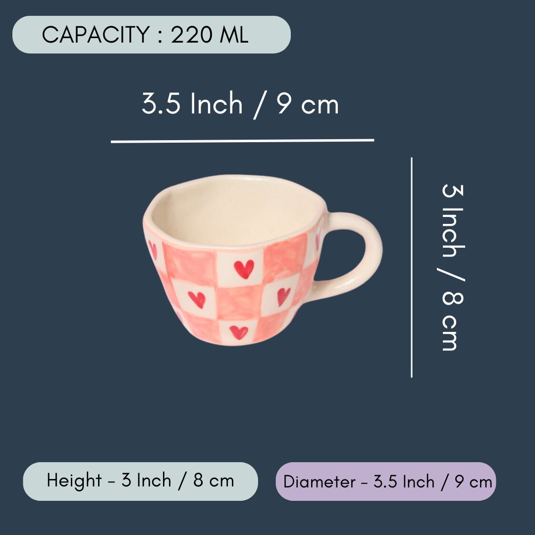 Chequered Heart Mug in a Gift Box