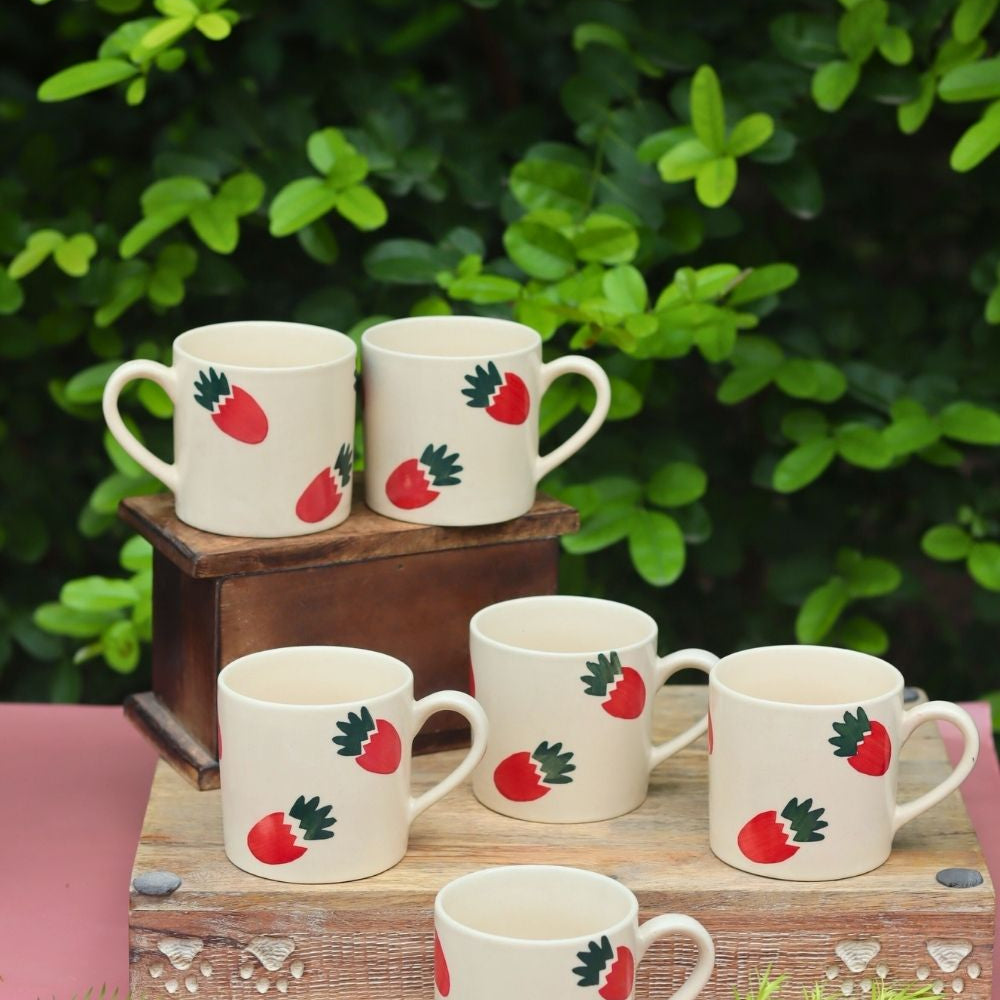 Set of 6 - Berry Bliss Mug made by ceramic