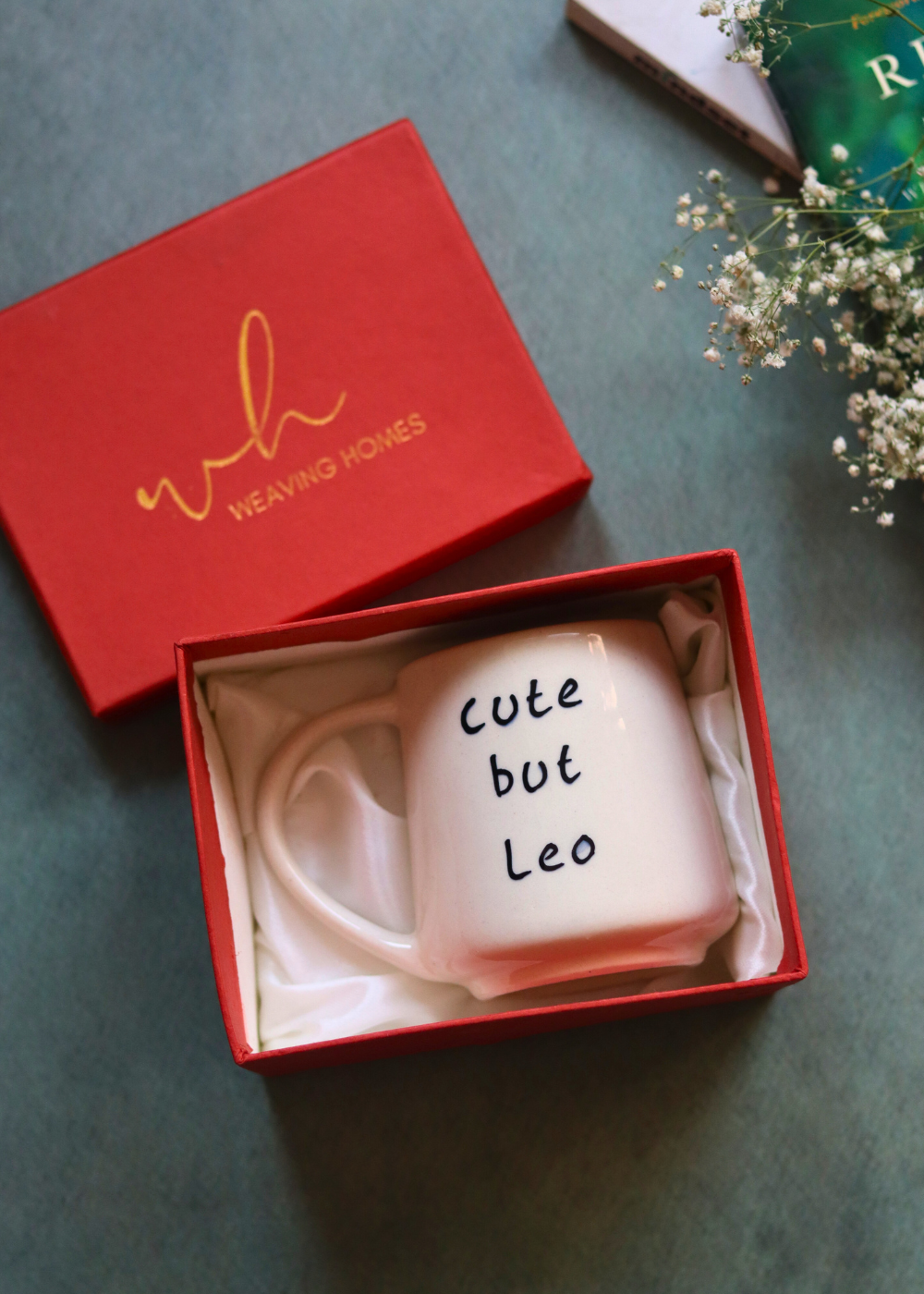 cute but leo mug in a gift box made by ceramic
