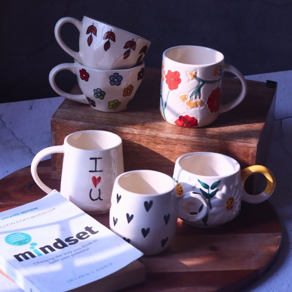 Set of 6, for the price of 5 essential mugs made by ceramic