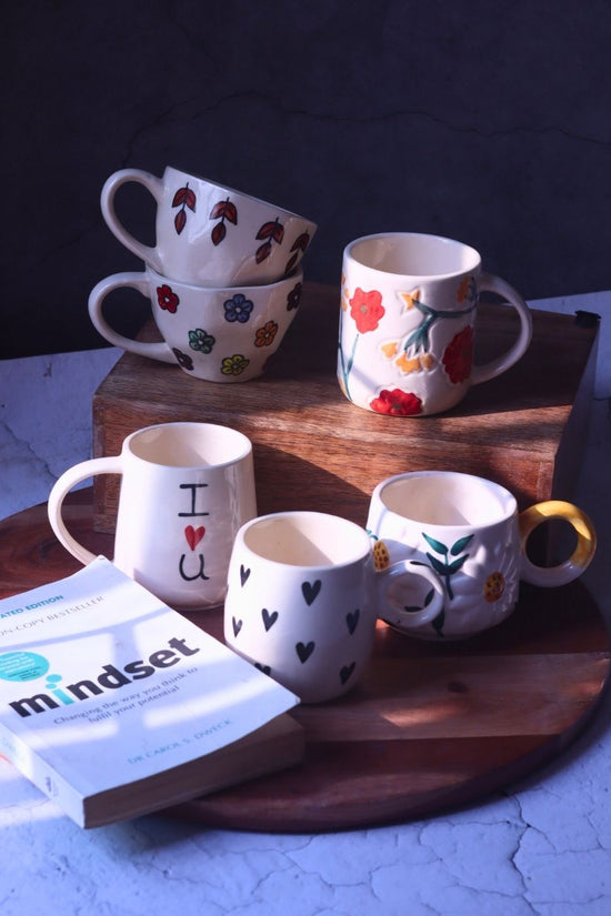 Set of 6, for the price of 5 essential mugs made by ceramic