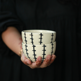 made by ceramic, handmade crosses soup bowl