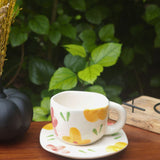  Floral Bloom Cup & Saucer made by ceramic