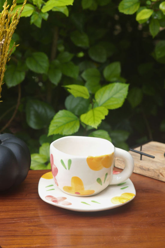  Floral Bloom Cup & Saucer made by ceramic