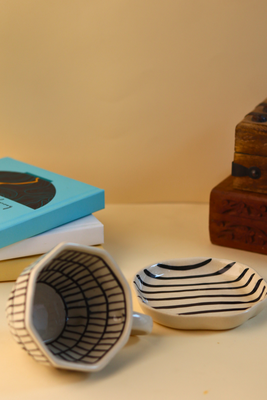 zebra mug & zebra handmade dessert plate made by ceramic 