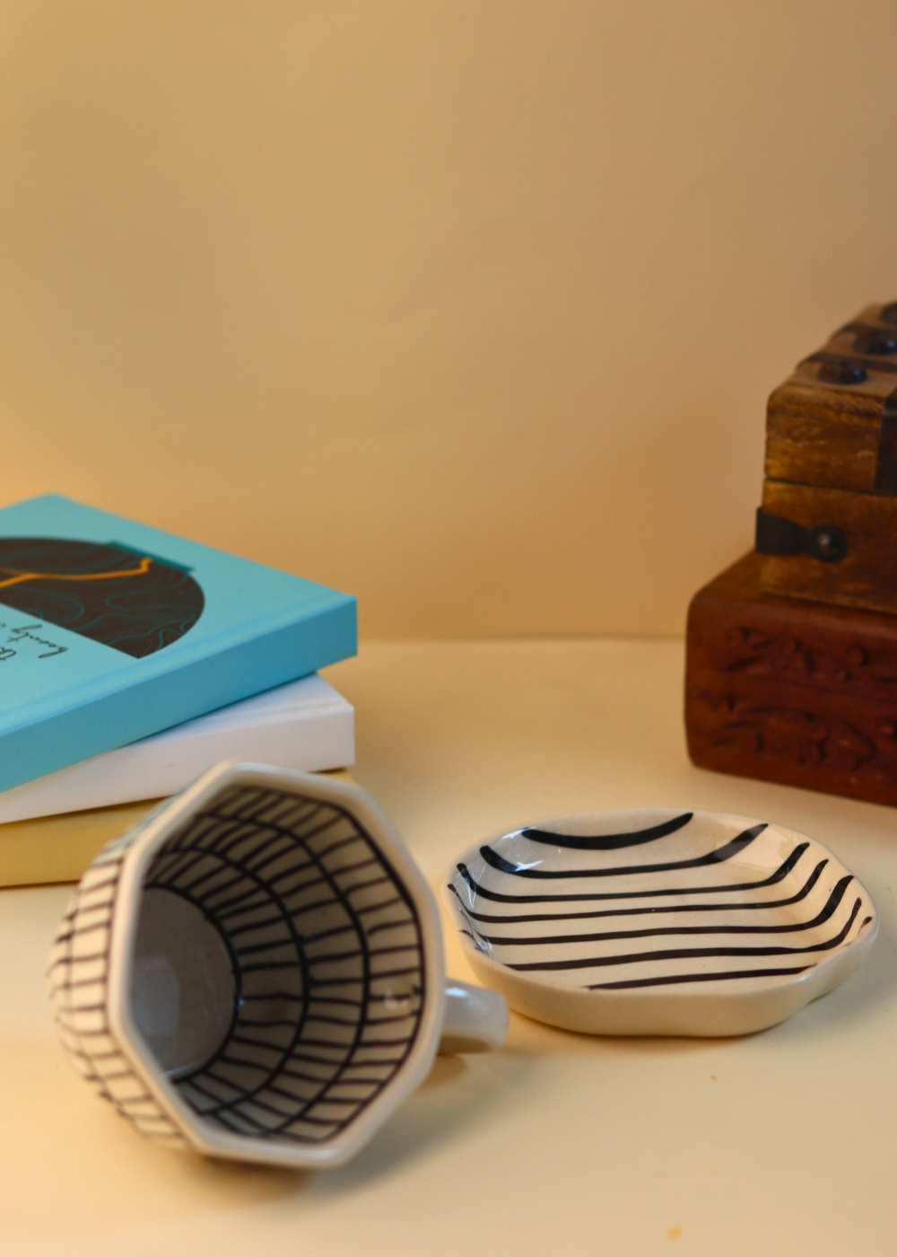 zebra mug & zebra handmade dessert plate made by ceramic 