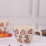 Ceramic coffee mug heart design