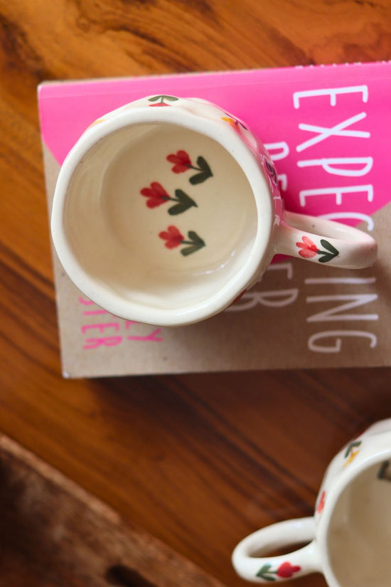 tulip floral mug handmade in india 