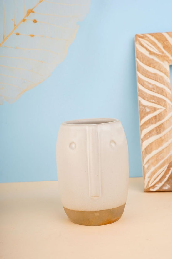 quirky face pot handmade in india