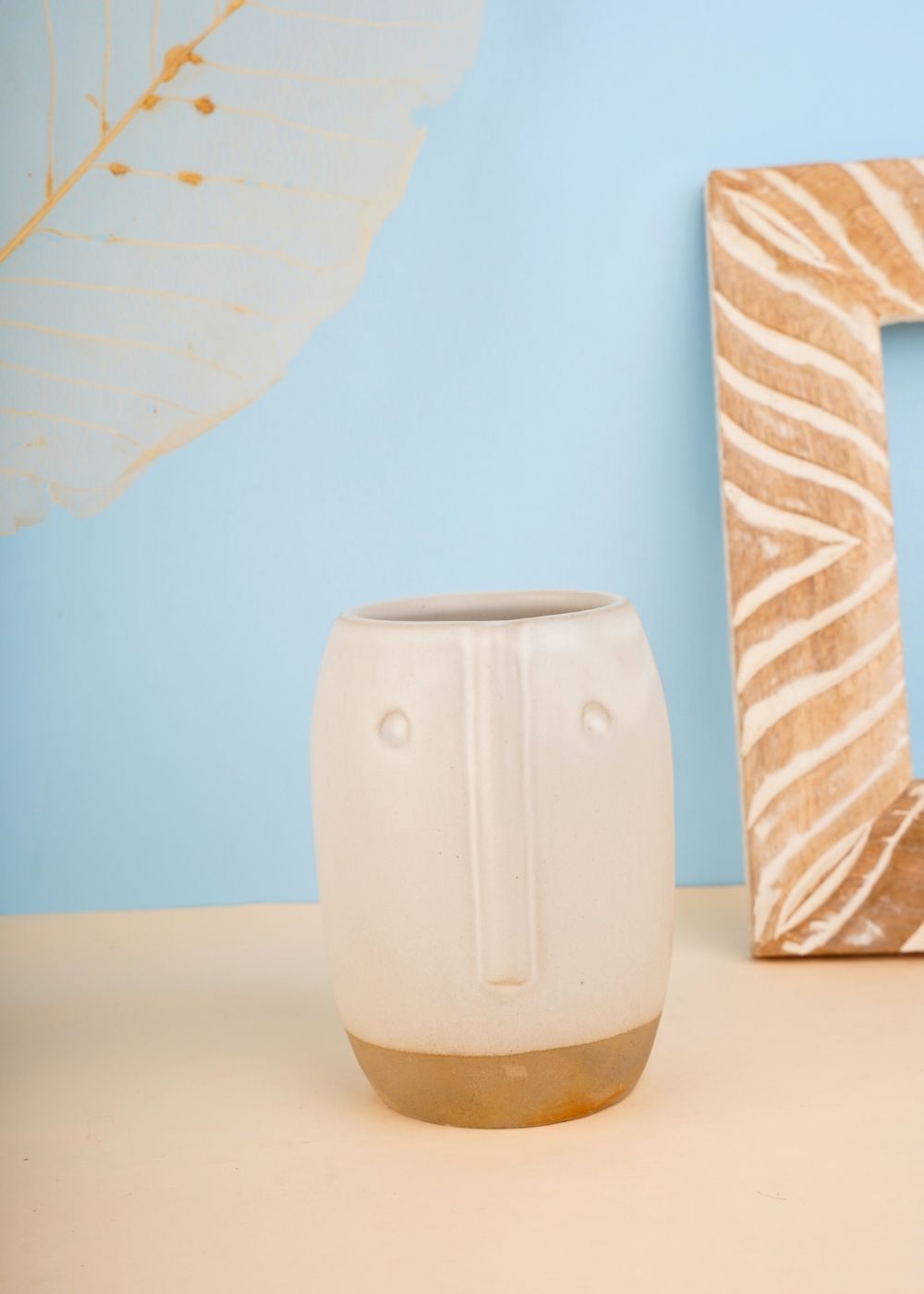 quirky face pot handmade in india