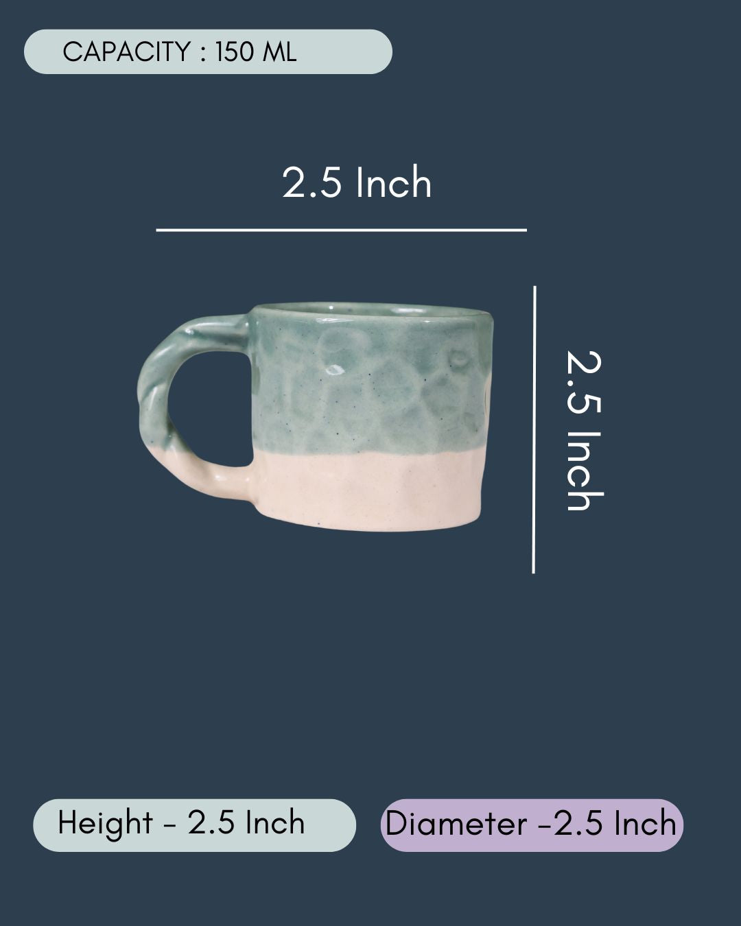 Teal Handmoulded Mug