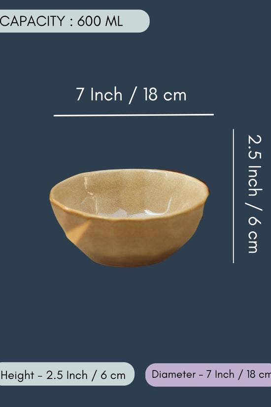 Beige Artisanal Curry Bowl - (Set of 4 - GET 2 FREE)