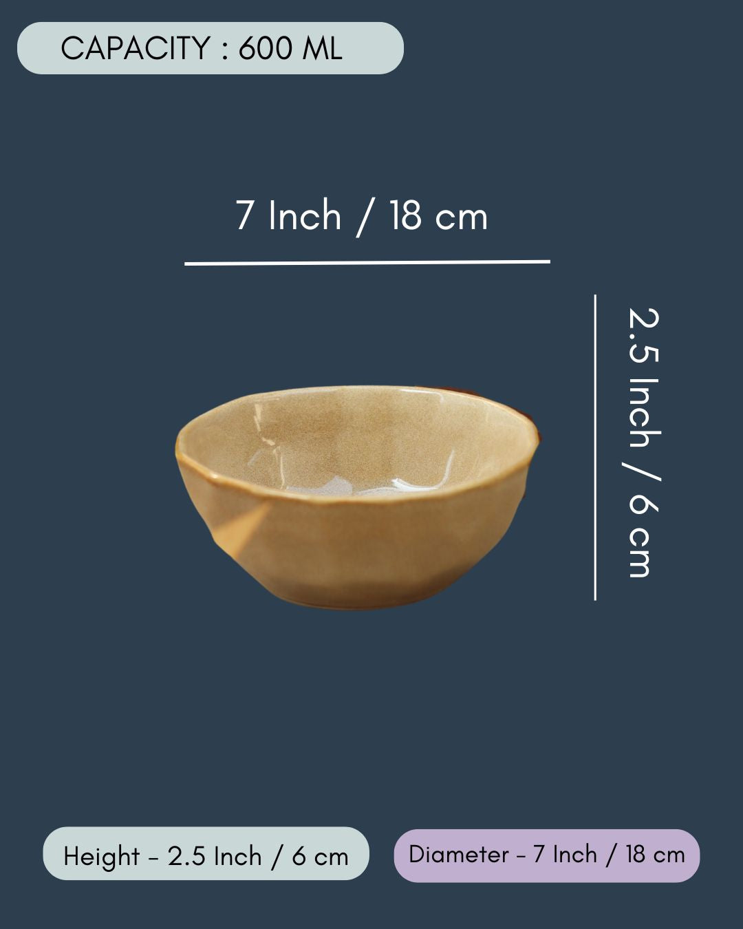 Beige Artisanal Curry Bowl - (Set of 4 - GET 2 FREE)