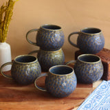 Grey Honeycomb Mug - Set of 6 made by ceramic