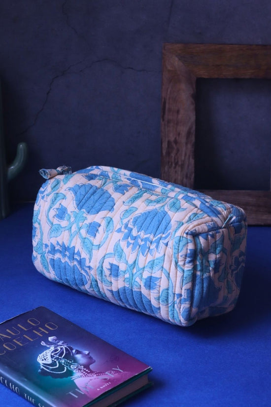 Handmade Floral Plush Toiletry Bag - Large
